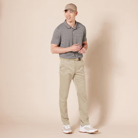 Amazon Essentials men's slim-fit stretch golf pant with active waistband helps keep shirts tucked.