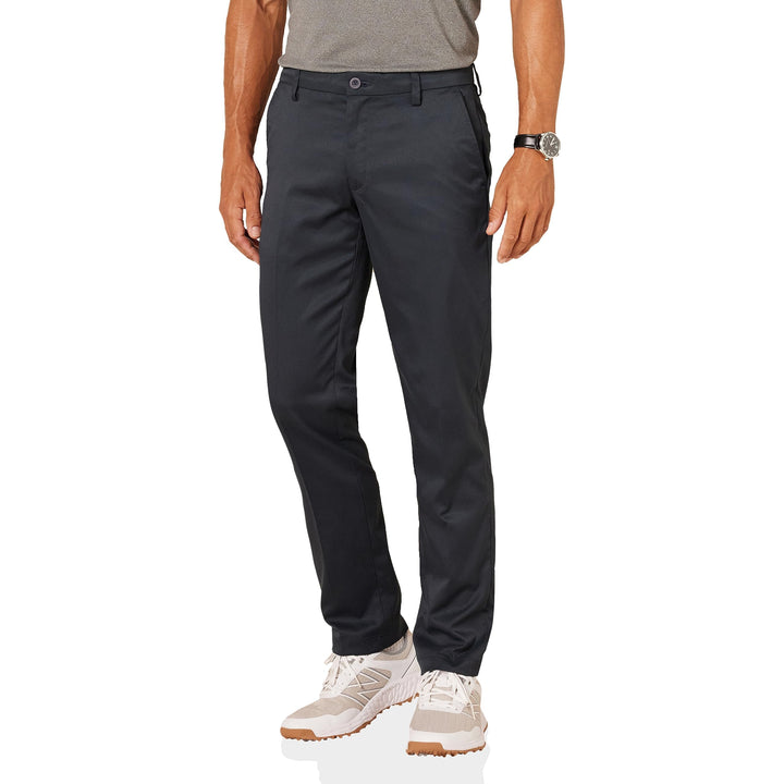 Amazon Essentials men's slim-fit stretch golf pant navy front view showing tapered leg