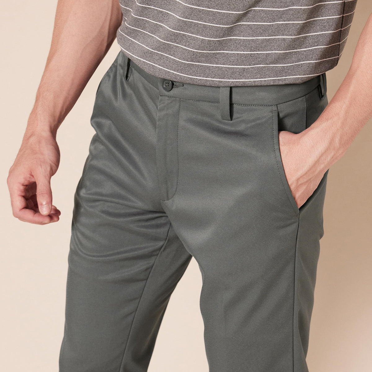 Amazon Essentials pants highlight back pocket for secure small-item storage.