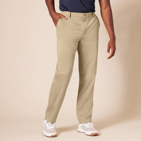 Amazon Essentials fabric close-up shows lightweight, moisture-wicking, wrinkle-resistant material.