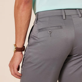 Amazon Essentials straight-fit pant side view emphasizing breathable wrinkle-resistant fabric.