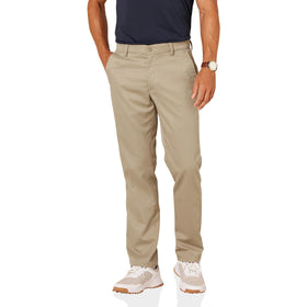 Amazon Essentials men's straight-fit stretch golf pant khaki closeup fabric for comfort