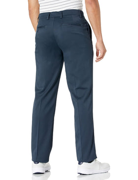 Amazon Essentials men's straight-fit golf pant navy showing active waistband for tucked shirts