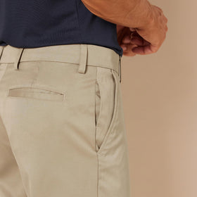 Amazon Essentials pant pocket detail shows practical front pockets