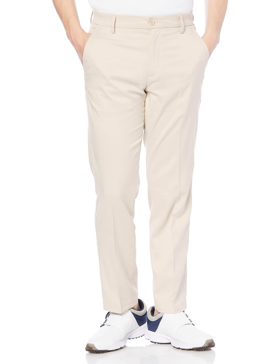 Amazon Essentials men's straight-fit stretch golf pant in stone for all-day comfort and versatility