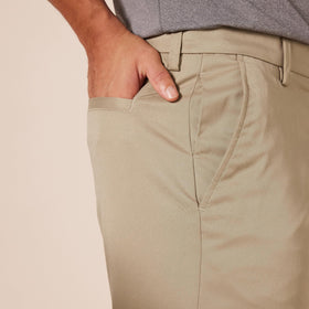 Amazon Essentials stretch golf pant fabric showing wrinkle resistance and flexibility.