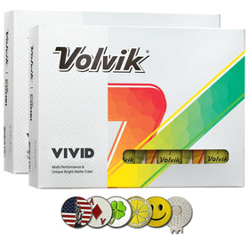 AMBA7 VIVID bundle box front view highlighting bright visibility for tee and putting.