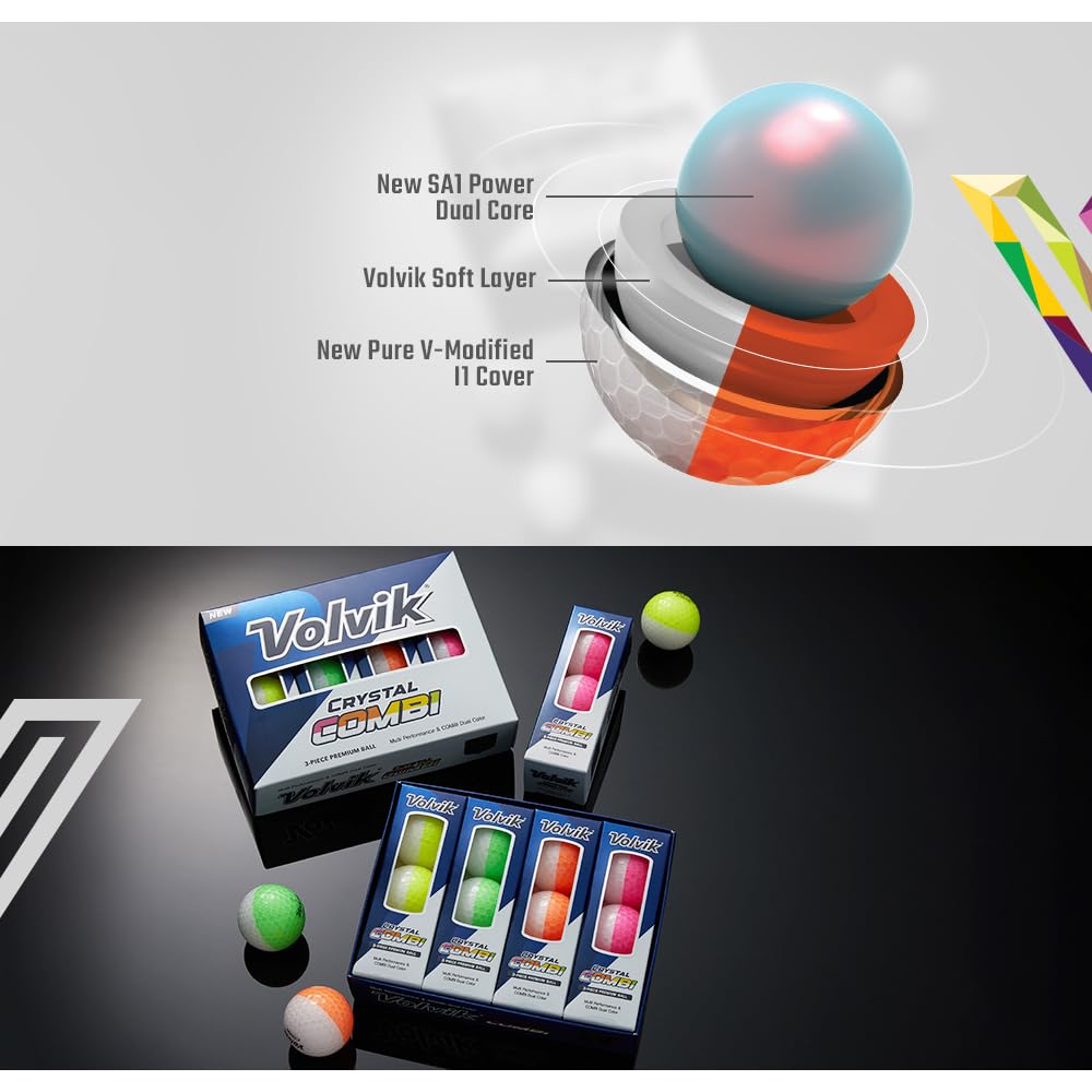 AMBA7 Volvik Crystal Combi ball detailed dimple texture for durability.