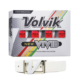 AMBA7 Volvik New Vivid pink golf balls in a 12-pack for vivid visibility on course