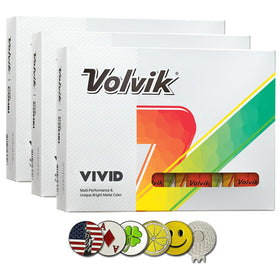 AMBA7 Volvik VIVID orange golf balls for high visibility and performance