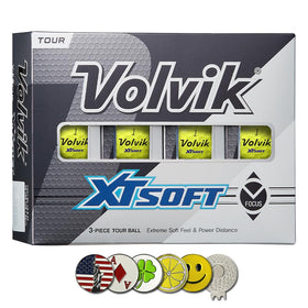 AMBA7 Volvik XT Soft yellow golf ball designed for consistent distance and feel.