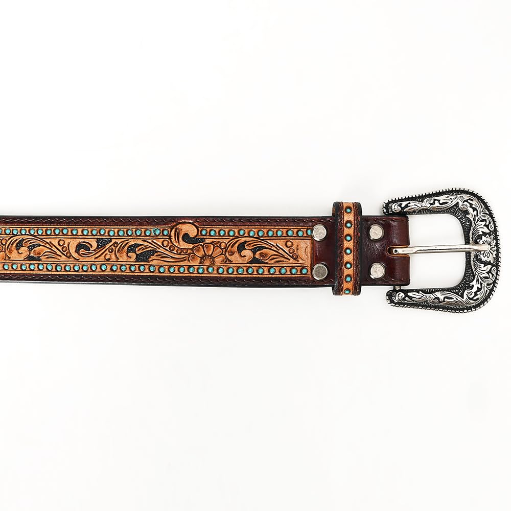 American Darling Western belt with rivets and decorative stitching for rugged style