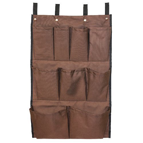 American Supply 9-pocket cart caddy bag in brown for organized housekeeping carts.