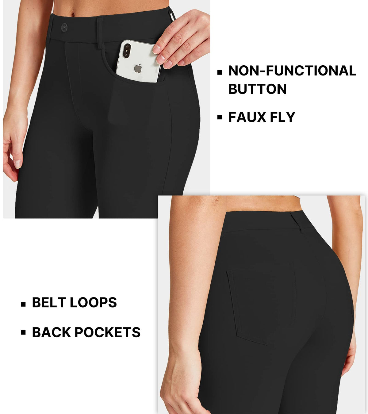 Amoy office wear pants on model showing versatile styling possibilities.