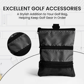 Amy Sport golf bag pouch in use on cart showing quick access during round.
