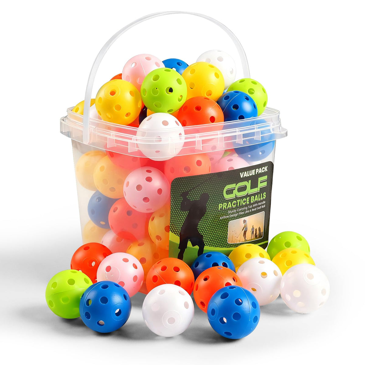Amy Sport golf practice balls 50-pack in yellow for easy visibility during outdoor drills