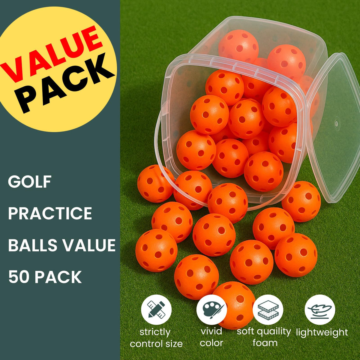 Amy Sport golf practice balls yellow stay highly visible for quick retrieval during drills.