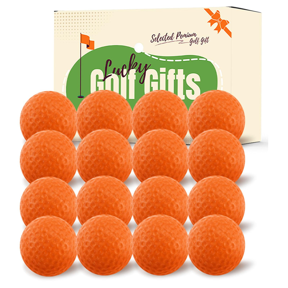 Amy Sport foam-weighted practice golf balls in orange 16-pack for backyard drills