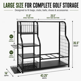 Angora Brands Golf Club Storage Rack heavy-duty steel construction for durability