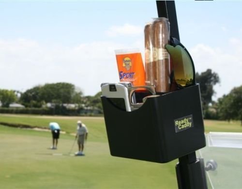 anndue Ready Caddy golf cart organizer keeps phone and essentials within reach.