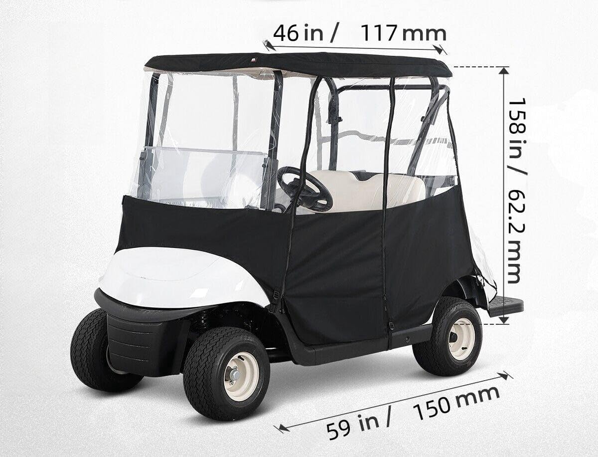 Anrgterg golf cart enclosure 300D fabric close-up highlighting waterproof material.