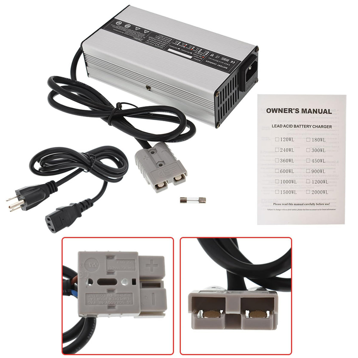 ANTUKO replacement charger for 1983–1994 carts with SB50 plug for easy retrofitting.