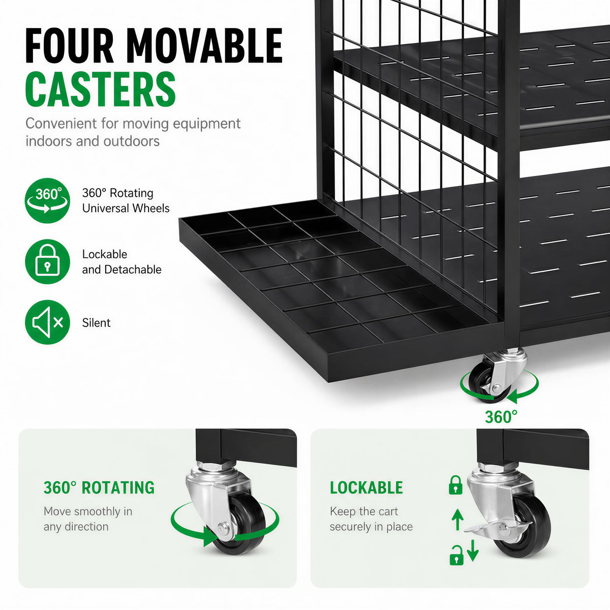 ANYNICE left-side perforated shelves hold shoes, hats, and gloves