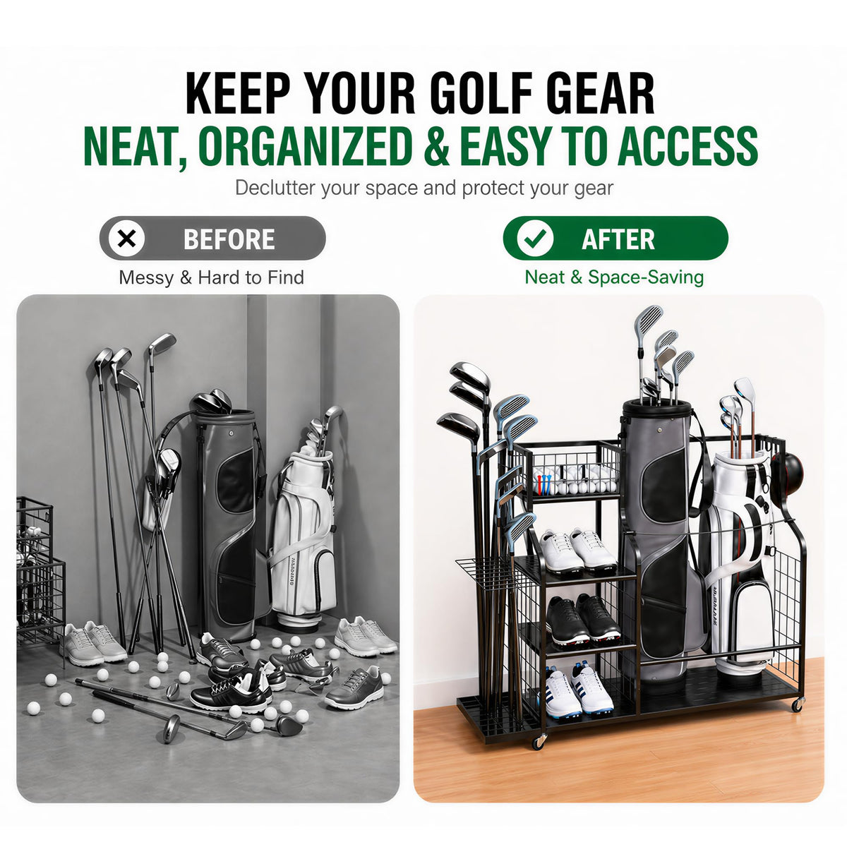 ANYNICE right-side tall gear compartment for umbrellas and retrievers