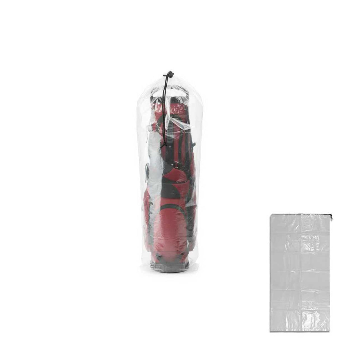 Aogigigio golf bag cover with drawstring keeps clubs organized and protected.