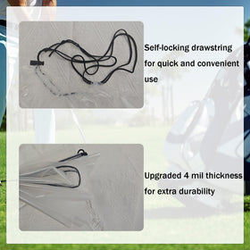 Aogigigio 4 mil PE cover protects golf clubs from moisture.