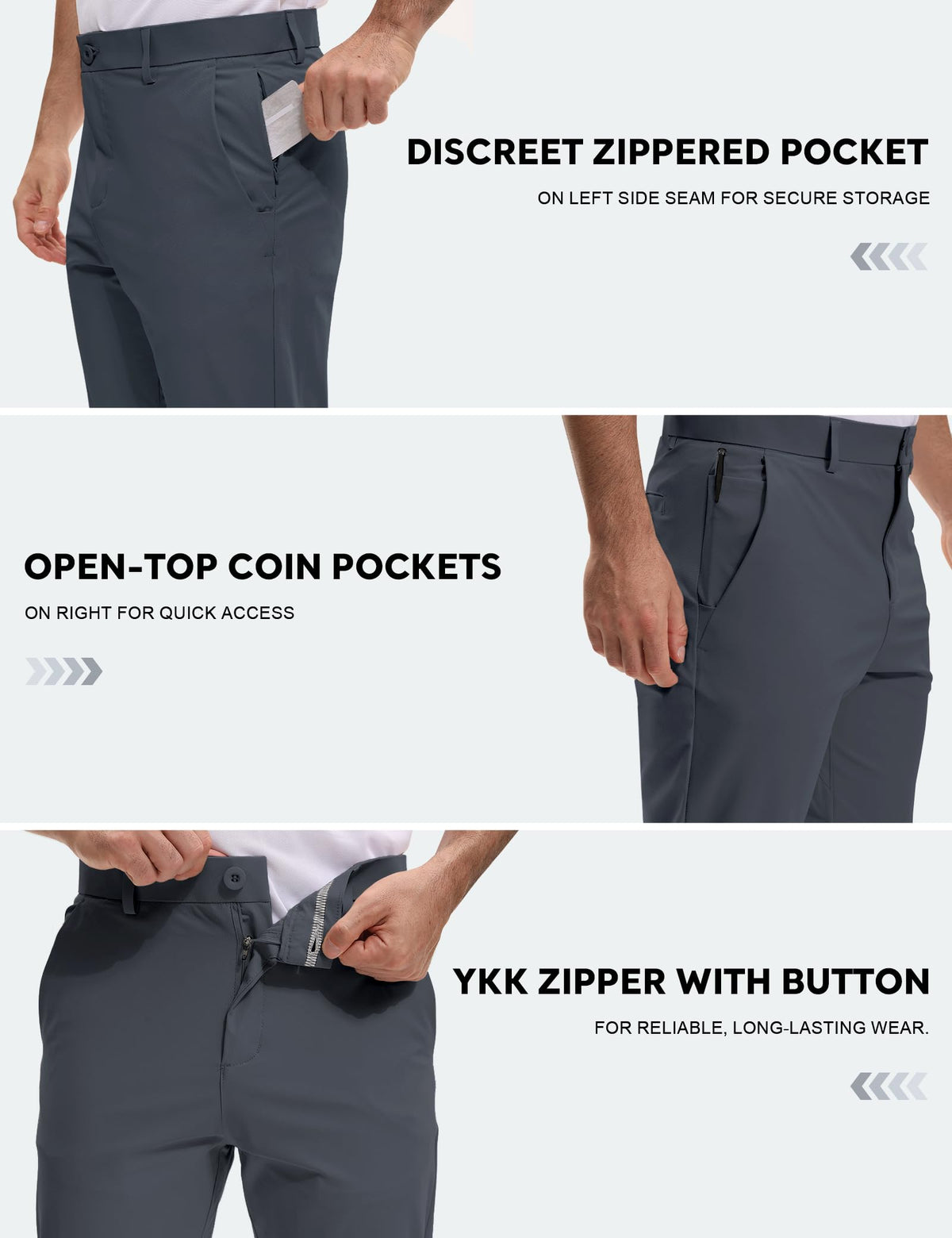 AOHIKE pants inner silicone grip keeps shirts tucked during swings