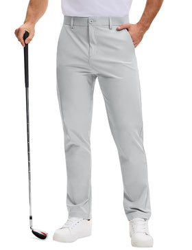 AOHIKE golf pants front view showing 4-way stretch for smooth swings