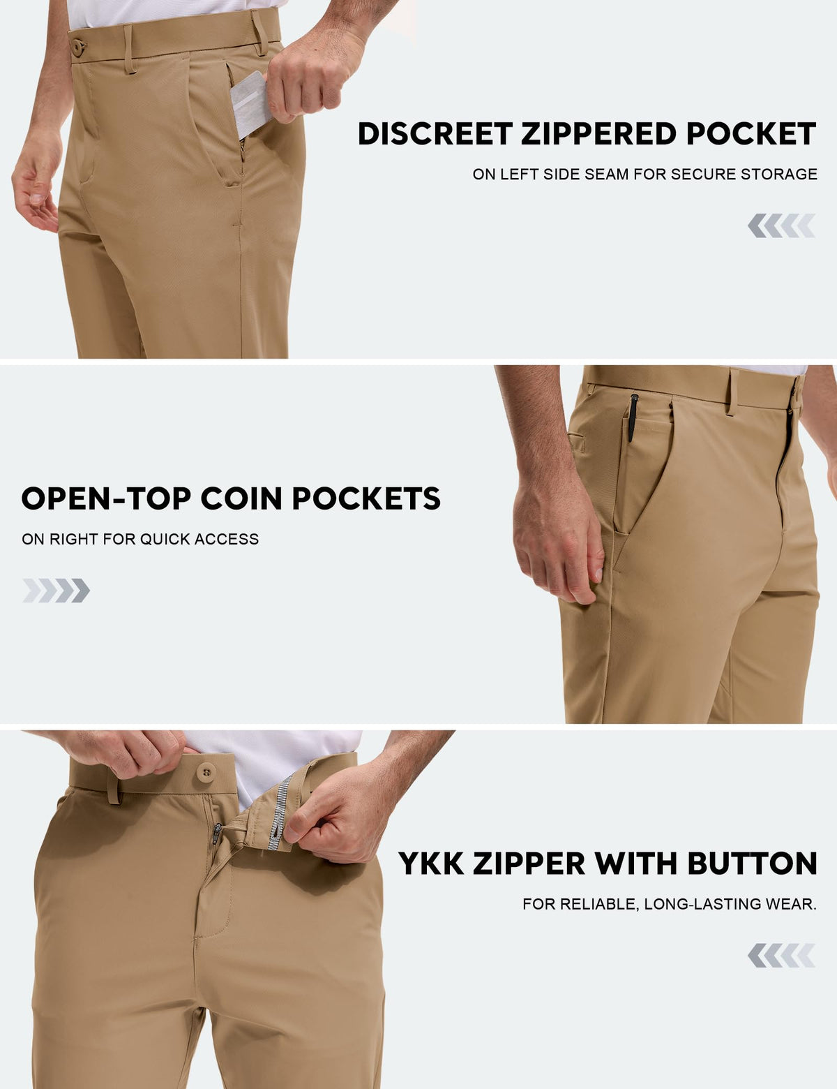 AOHIKE wrinkle- and stain-resistant pants stay sharp from meetings to tee times.