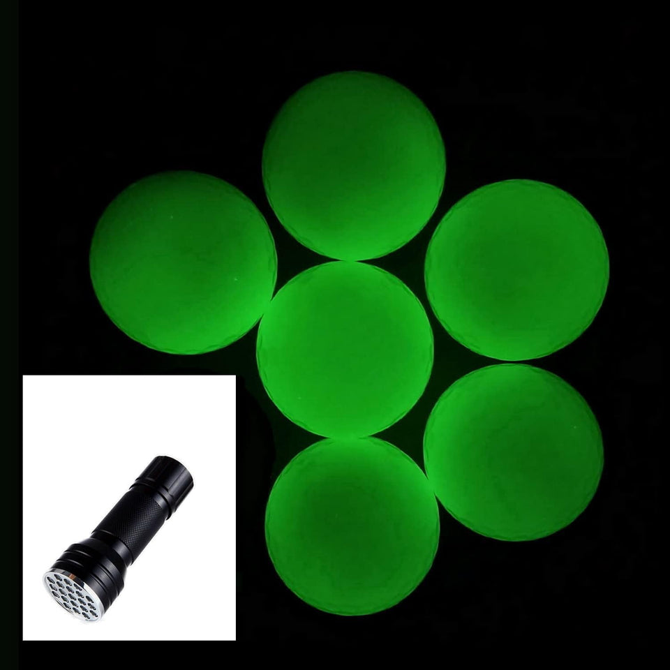 Aolowewin 6x glow balls with UV flashlight for bright night practice.