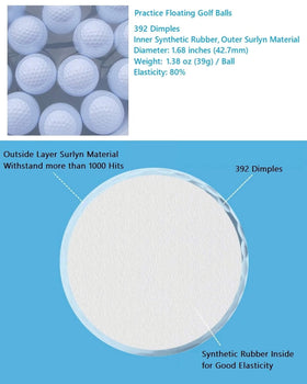 Aolowewin floating golf ball on calm water ideal for training.