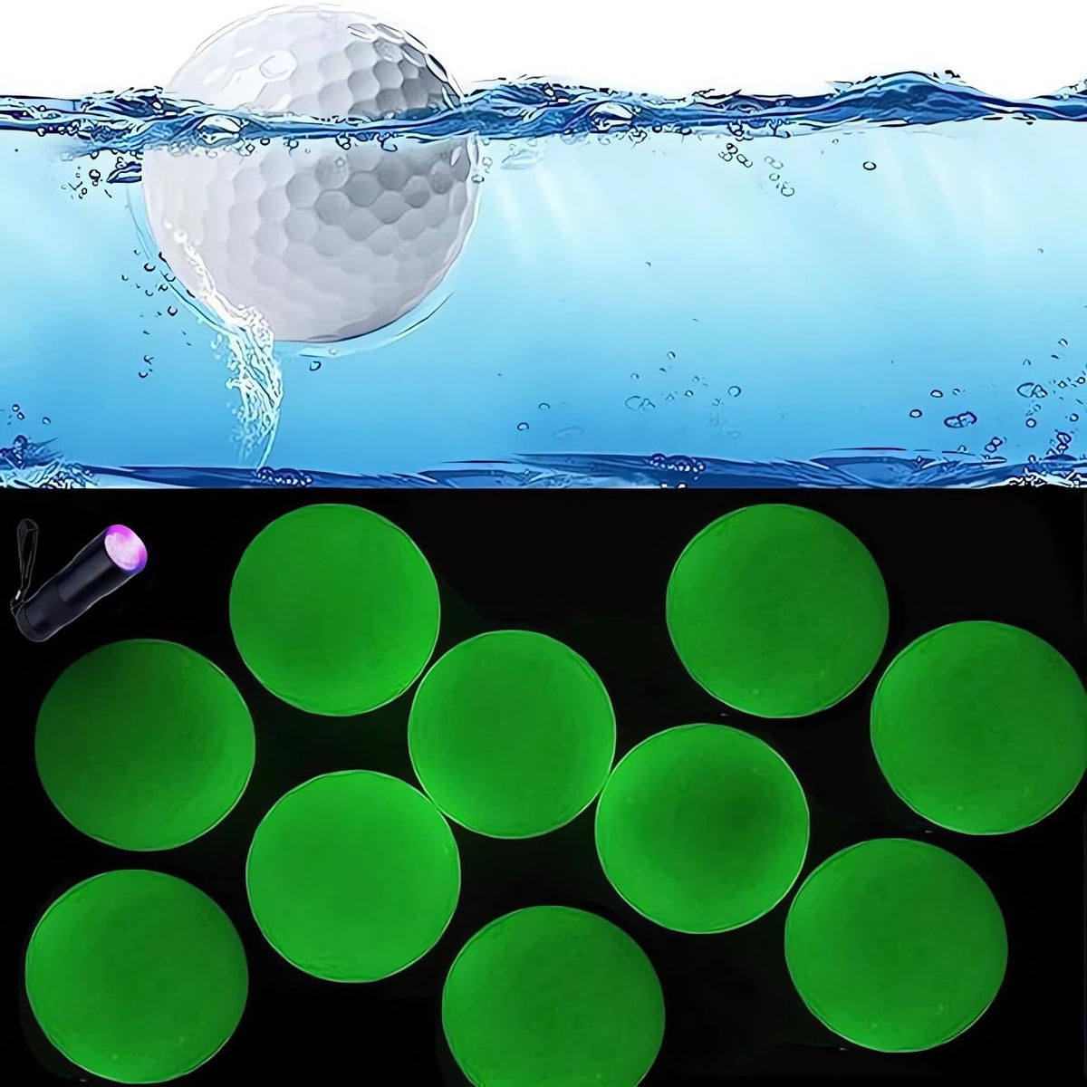 Aolowewin glow-in-the-dark golf ball for night practice.