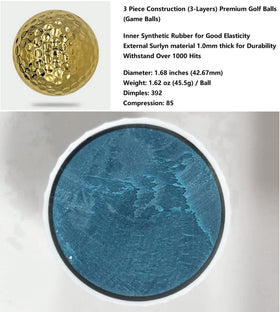 Aolowewin Golden Golf Ball on display stand for elegant desk decor.