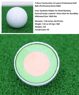Aolowewin Premium Golf Balls—4-piece core for consistent spin and distance.
