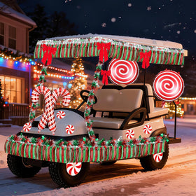 AORSOR 21-pcs golf cart Christmas decor kit parade enhances visibility on the course