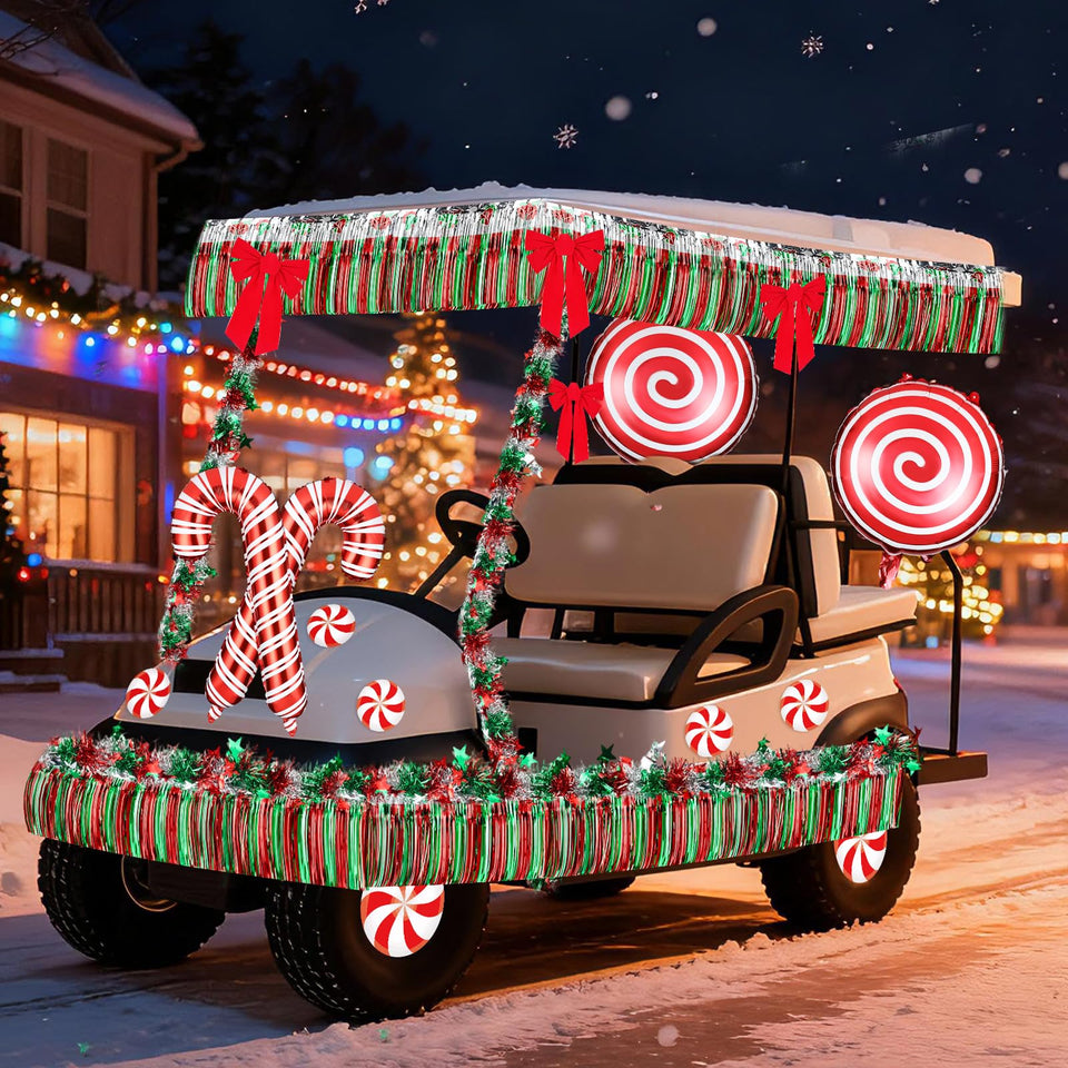 AORSOR 21-pcs golf cart Christmas decor kit parade enhances visibility on the course