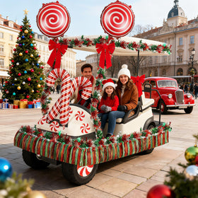 AORSOR candy cane balloons create festive accents for neighborhood parades