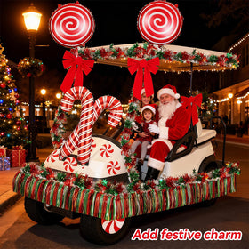 AORSOR red Christmas bows frame the cart with bold style