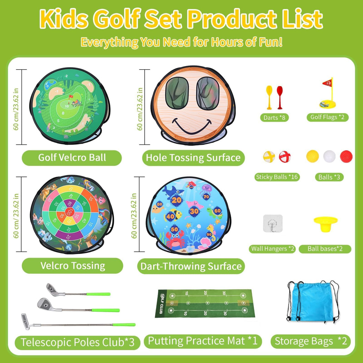 AOSITE Dinosaur World mat for imaginative golf sessions
