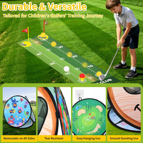AOSITE Golf mat with soft turf feel for indoor outdoor practice