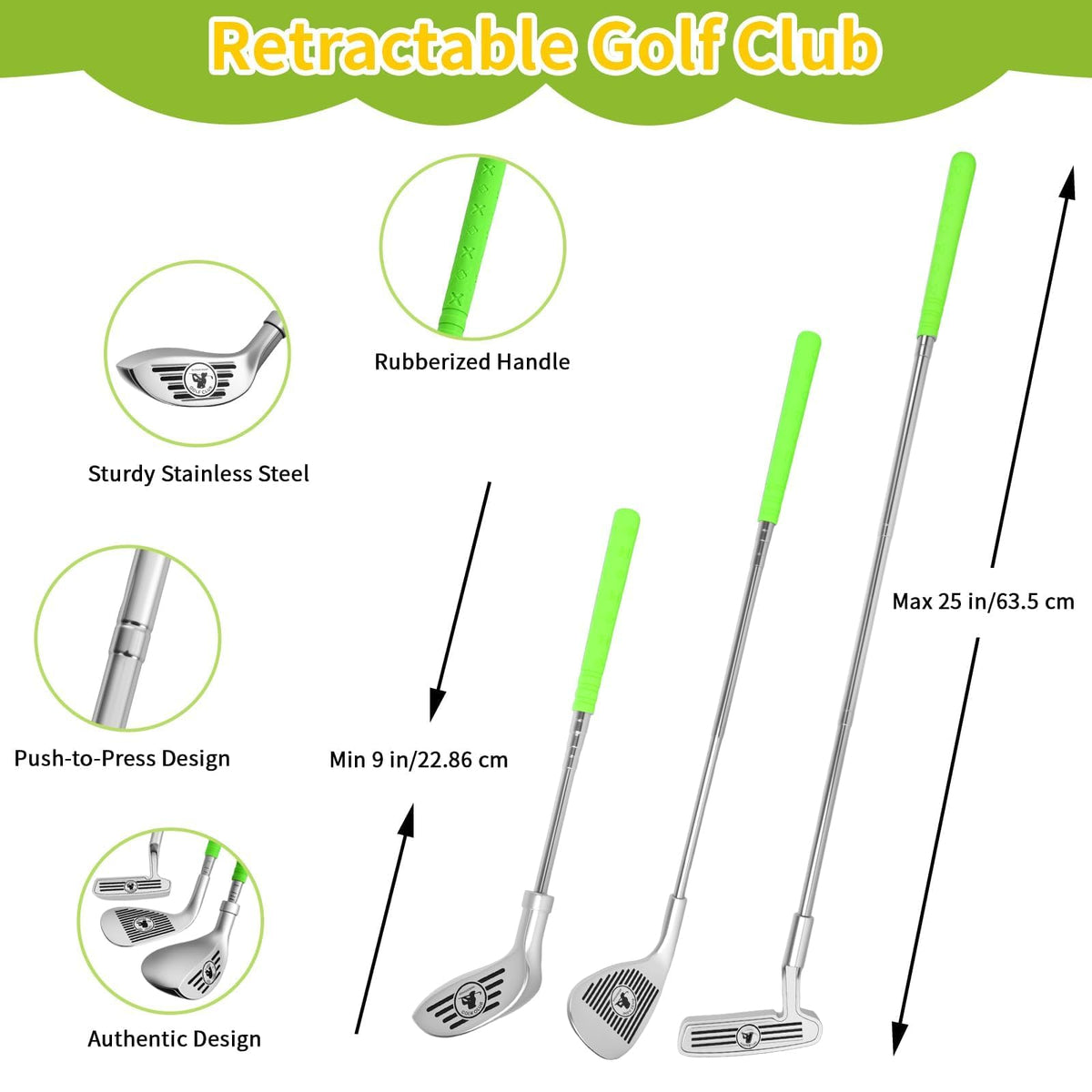 AOSITE Toddler Golf Set Iron, beginner friendly for versatile play