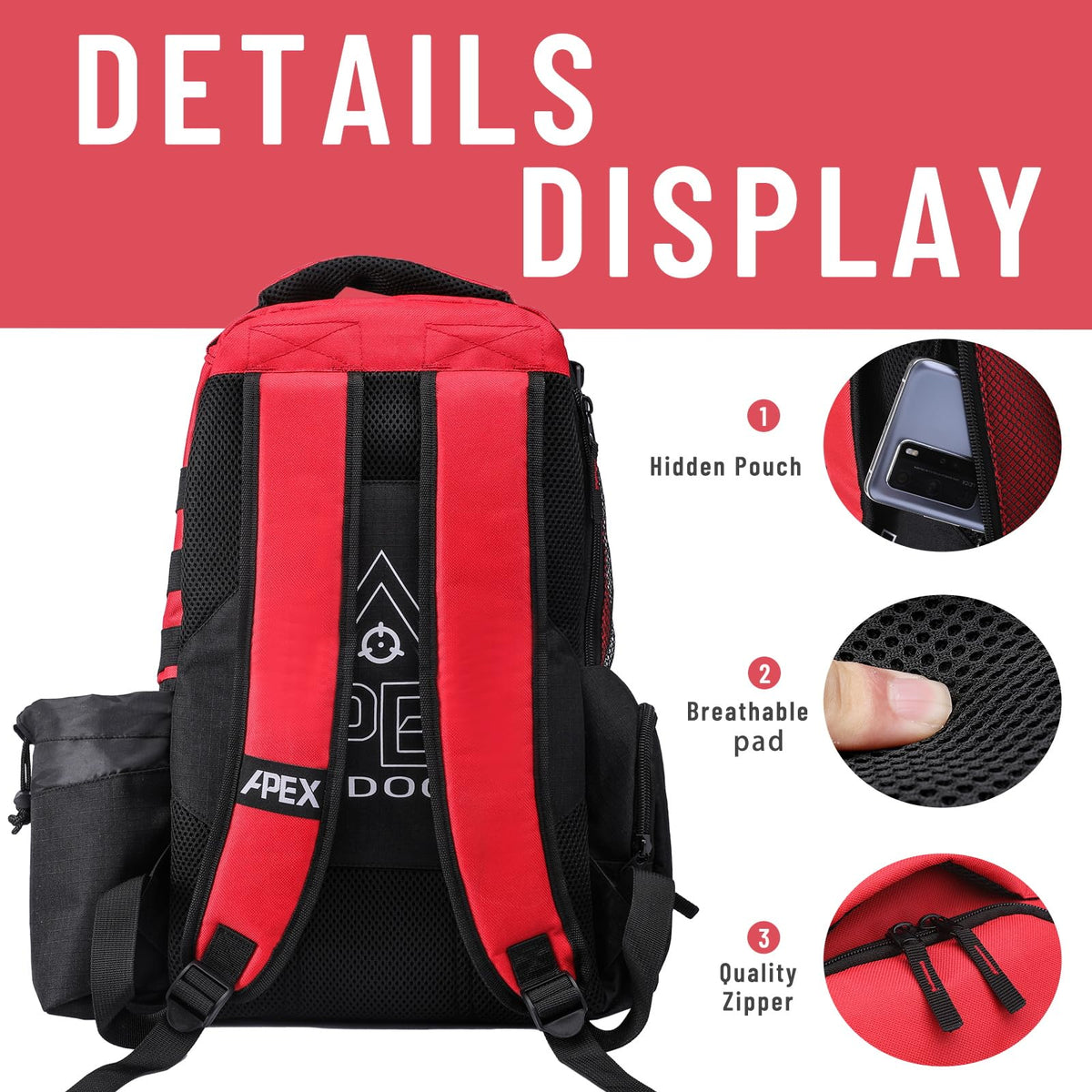 Apex Outdoors Disc Golf Bag features durable construction and reliable organization for fast-paced play
