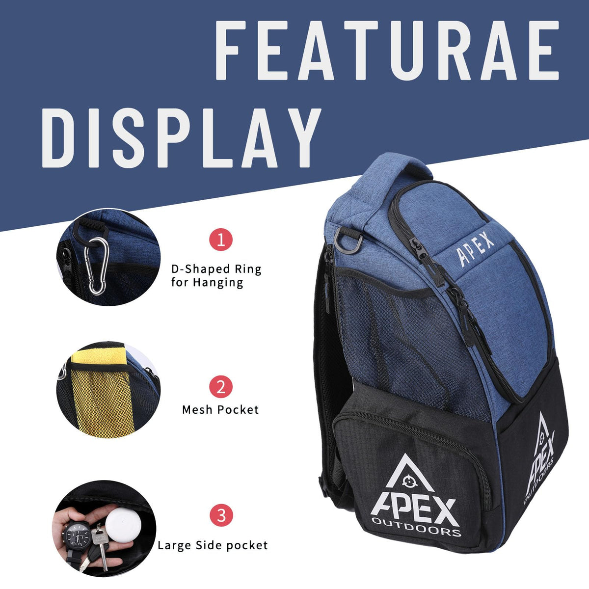 Apex Outdoors lightweight backpack straps provide comfortable wear.
