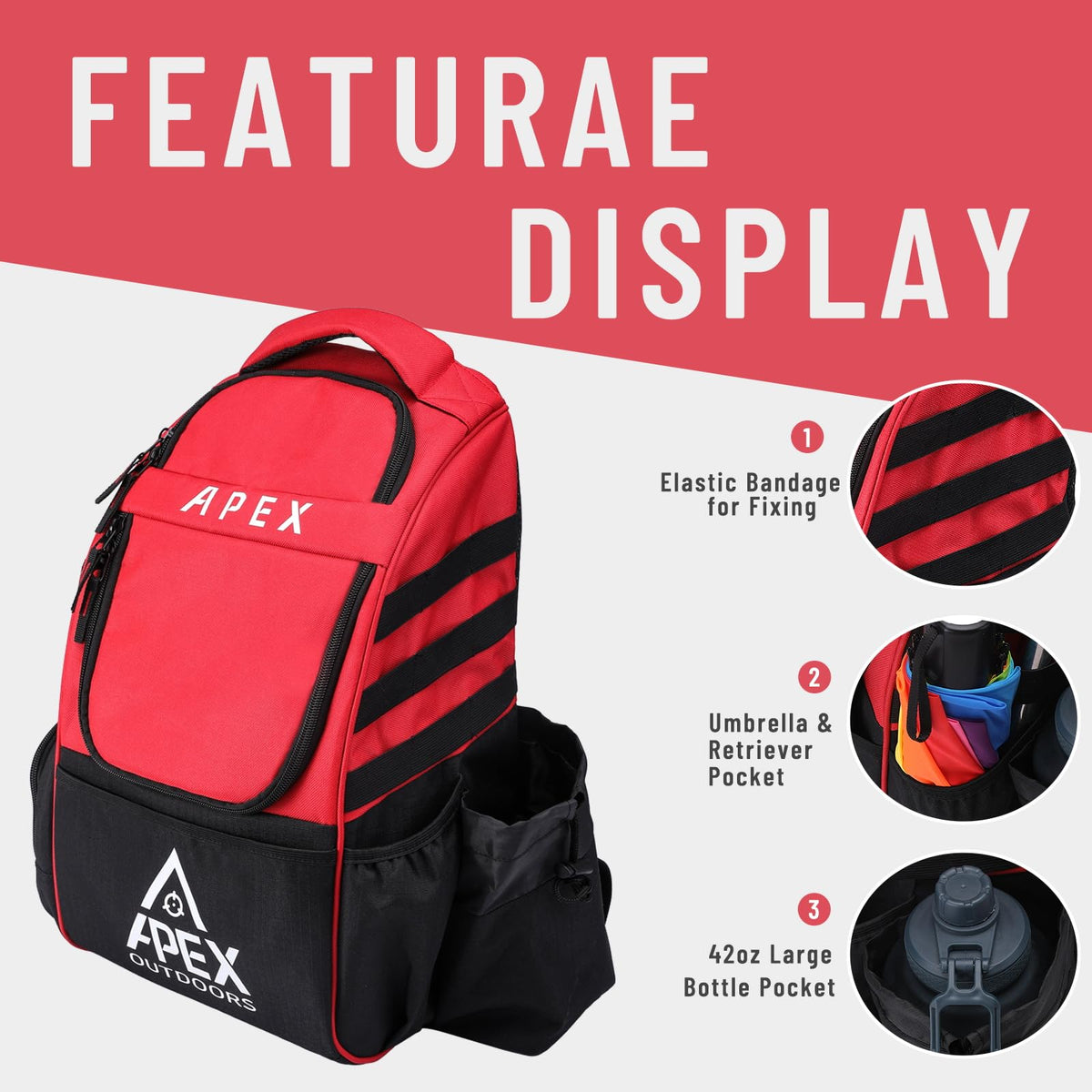 Apex Outdoors Disc Golf Bag lightweight design with padded straps for comfortable carries on long rounds