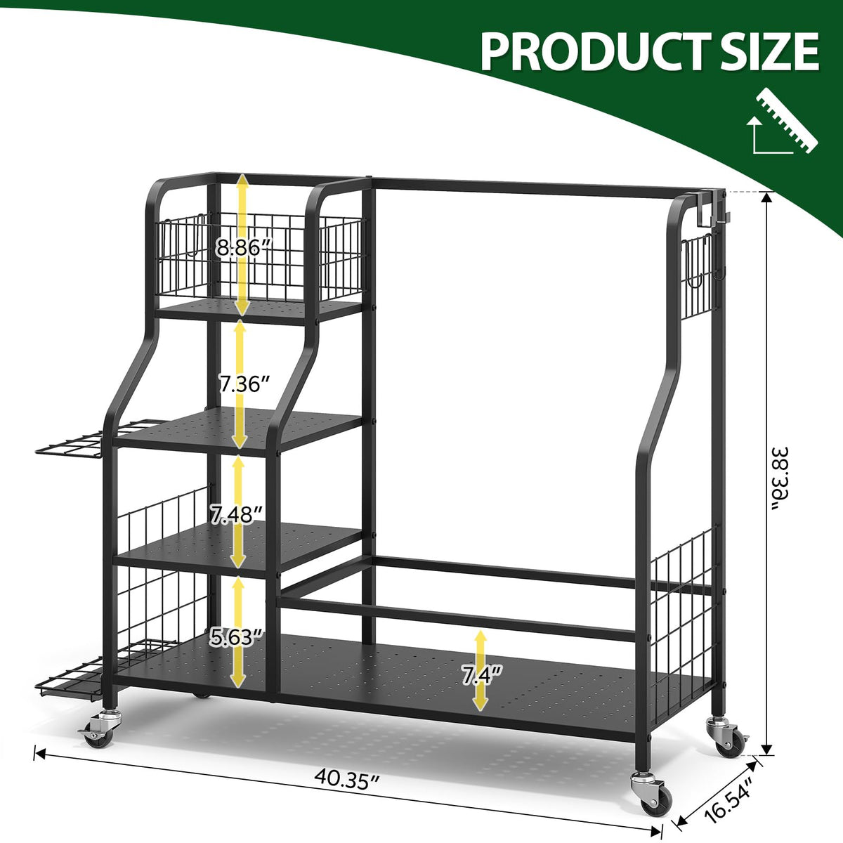 APEXCHASER garage base protects gear with smooth coated finish.