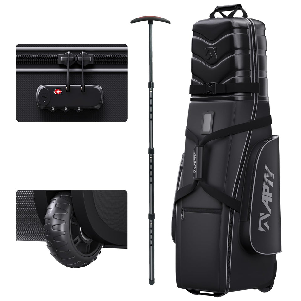 APTY hard case top golf club travel bag with wheels protecting clubs on the move